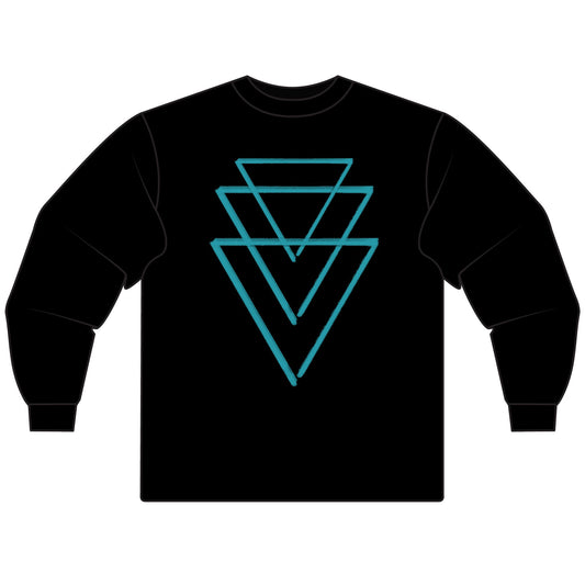 333 WATER - Triple Triangle - Long Sleeve T-Shirt - 100% Cotton - Unisex Women's Men's