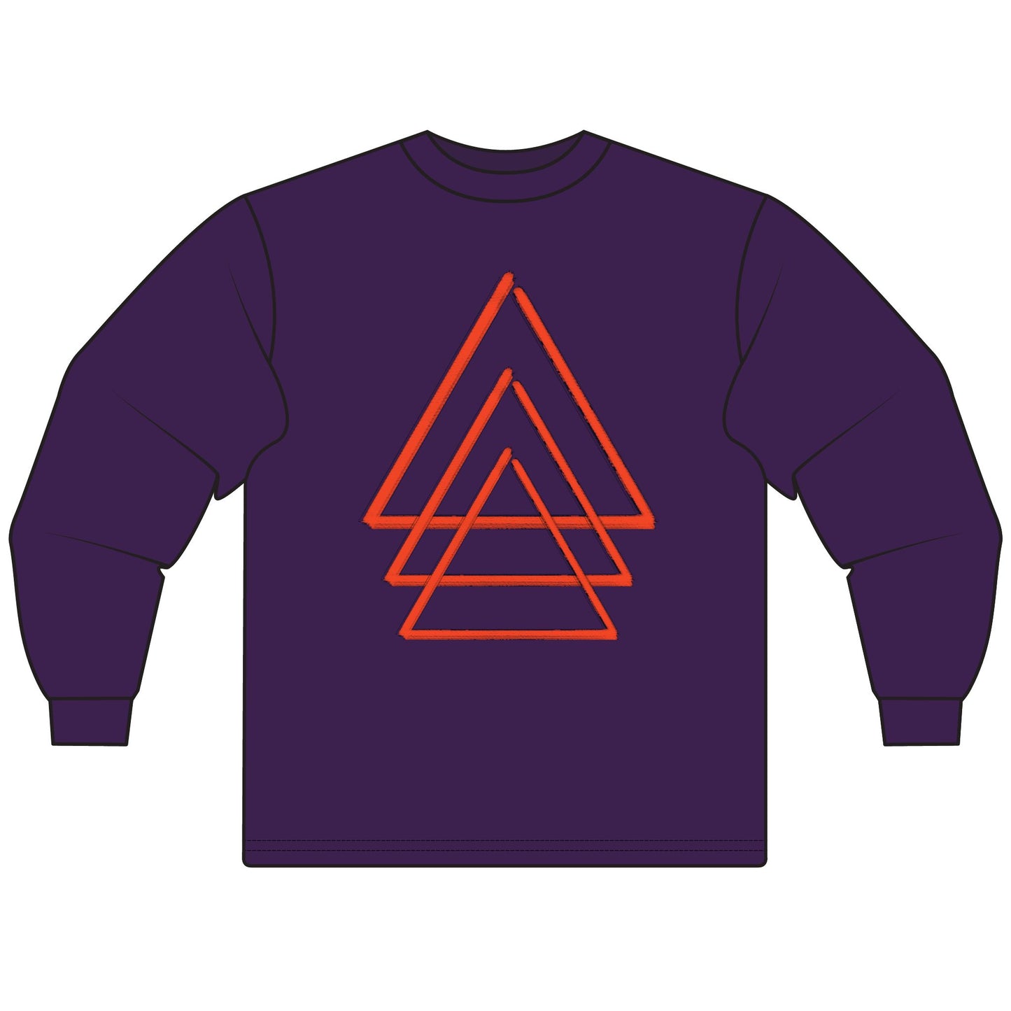 333 FIRE - Triple Triangle - Long Sleeve T-Shirt - 100% Cotton - Unisex Women's Men's