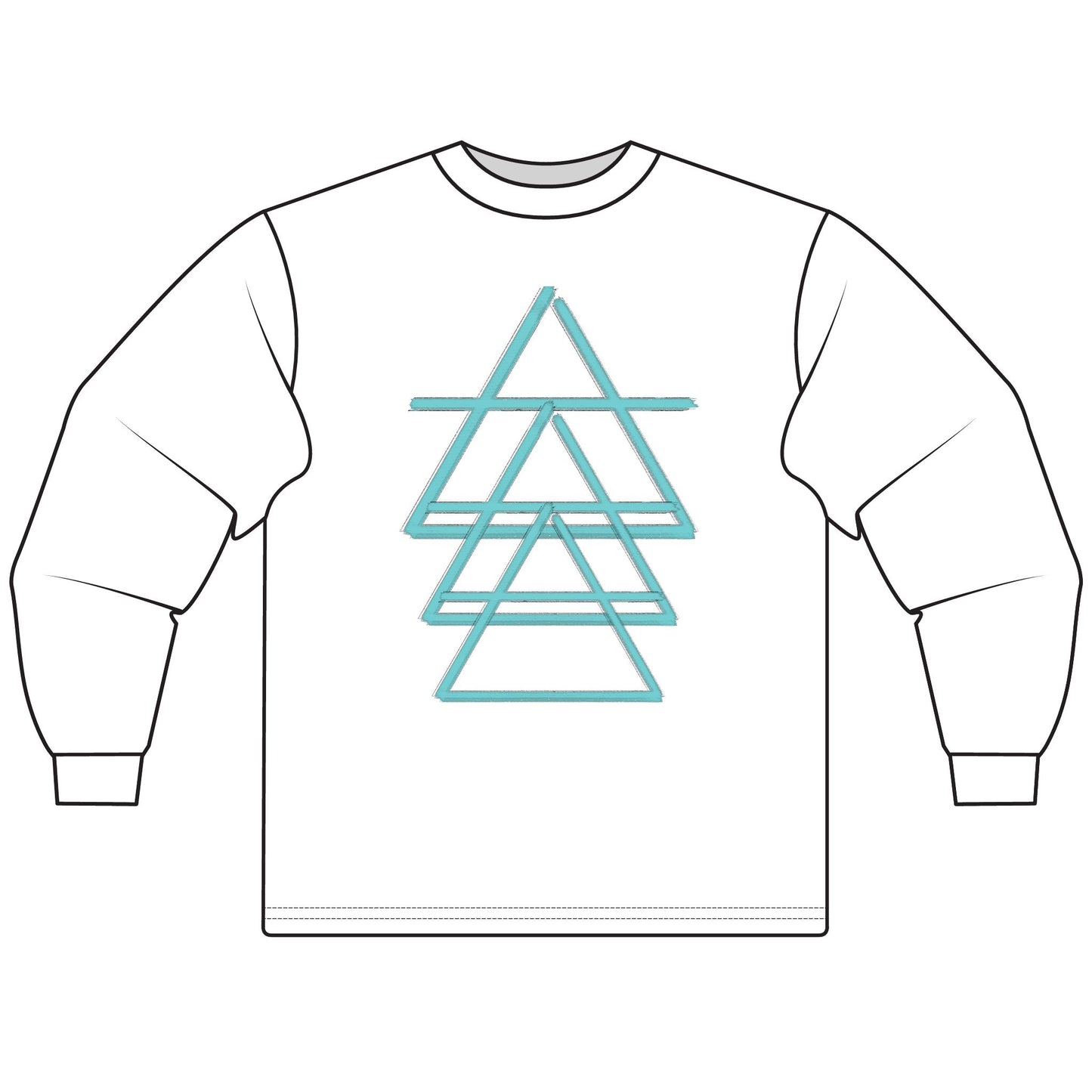333 AIR - Element Symbol - Three Triangles - Long Sleeve T-Shirt - 100% Cotton - Unisex Women's Men's
