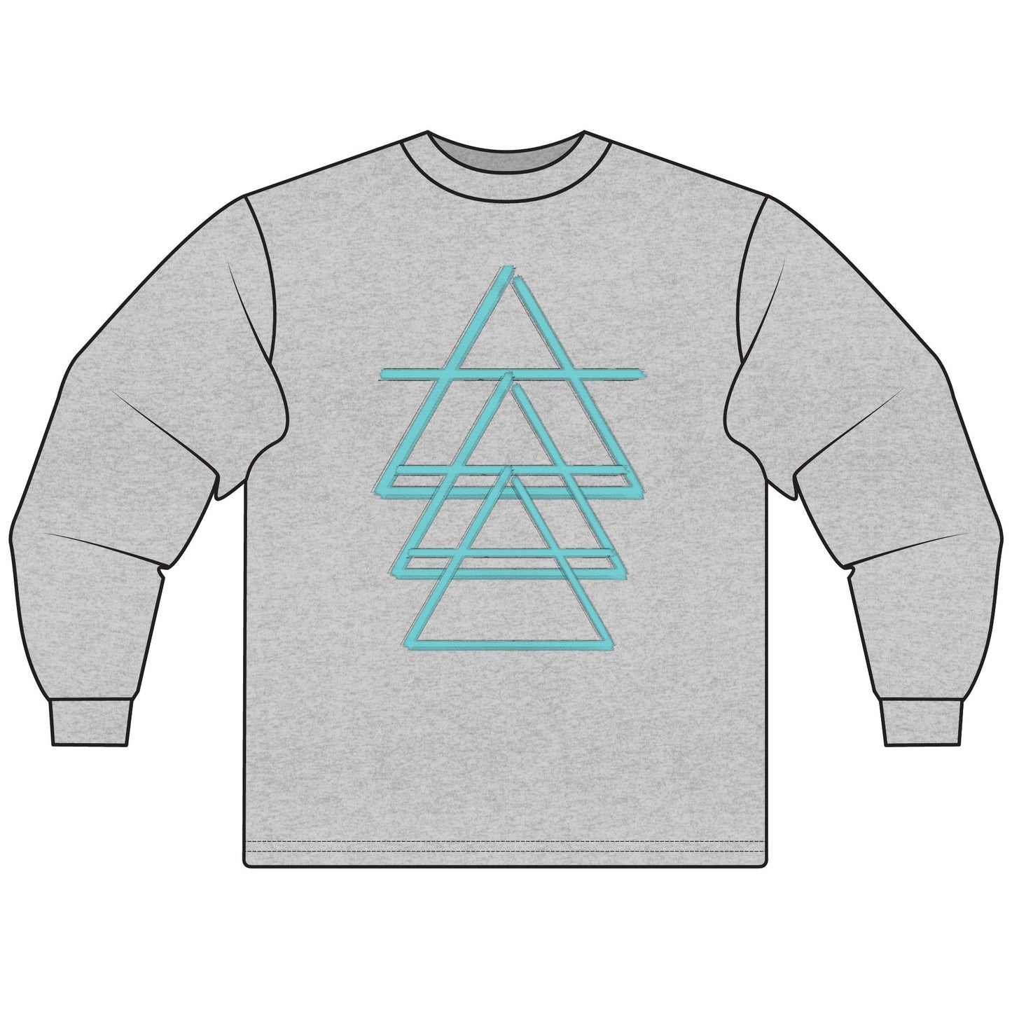 333 AIR - Element Symbol - Three Triangles - Long Sleeve T-Shirt - 100% Cotton - Unisex Women's Men's
