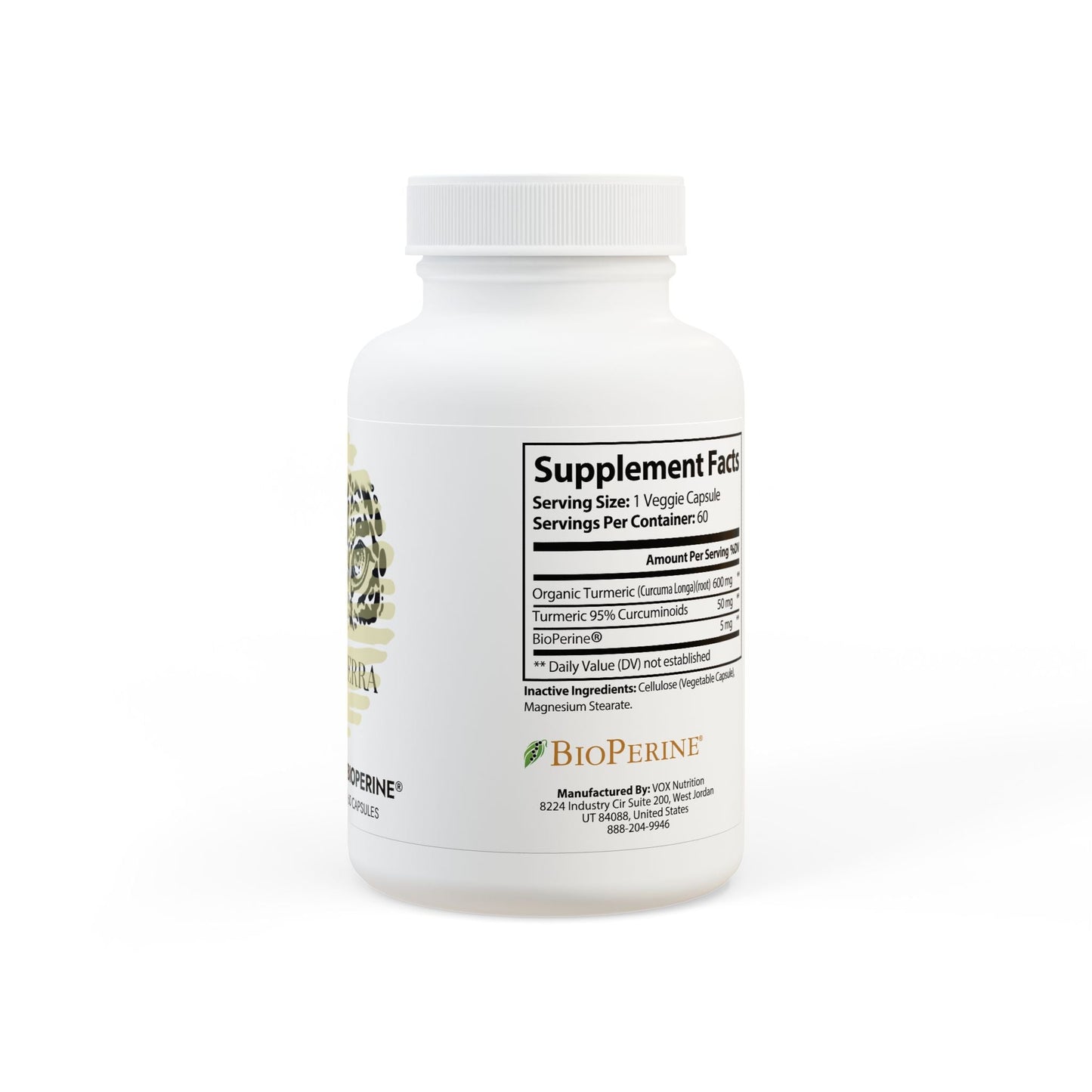 Turmeric with BioPerine® (Black Pepper Fruit Extract) Supplement (60 Capsules) Printify