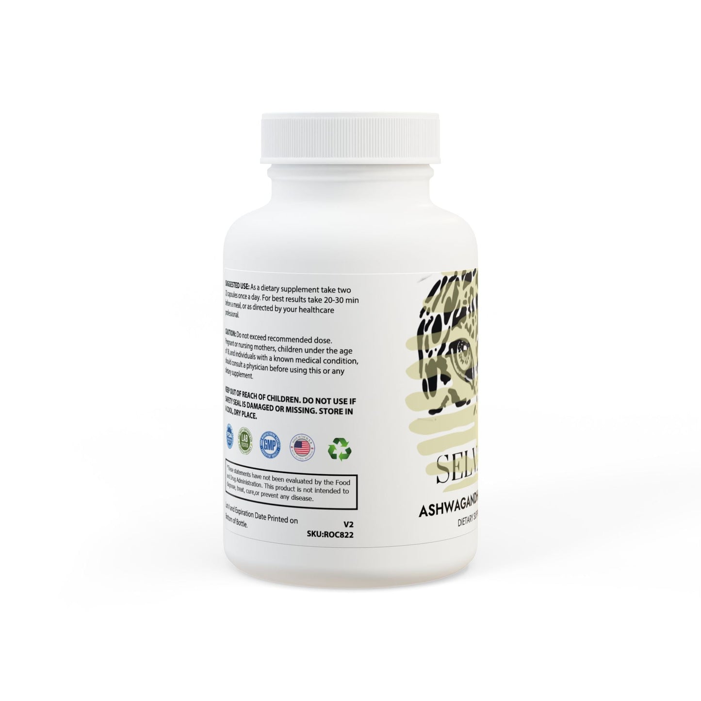 Ashwagandha and Black Pepper Supplement (60 capsules) Printify