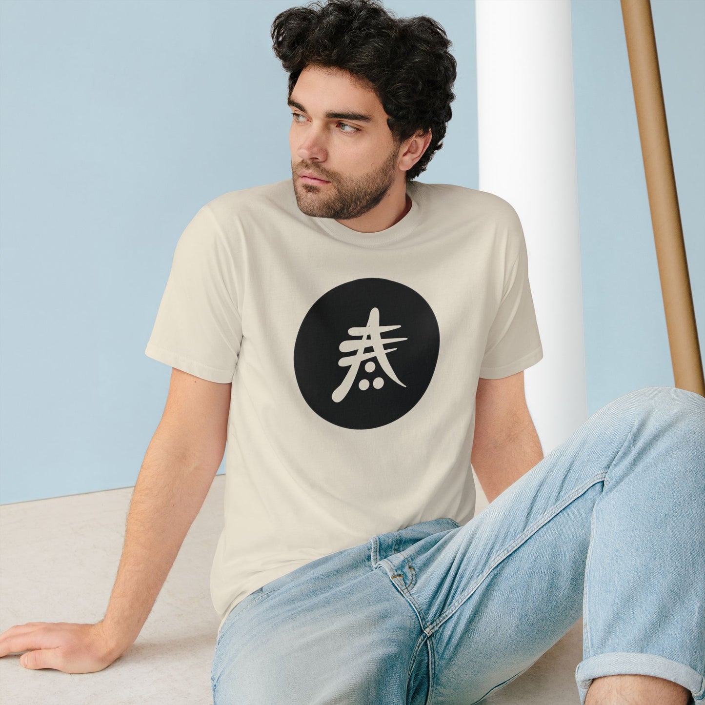 Minimalist Organic Tee with Symbol Design - Eco-Friendly Fashion