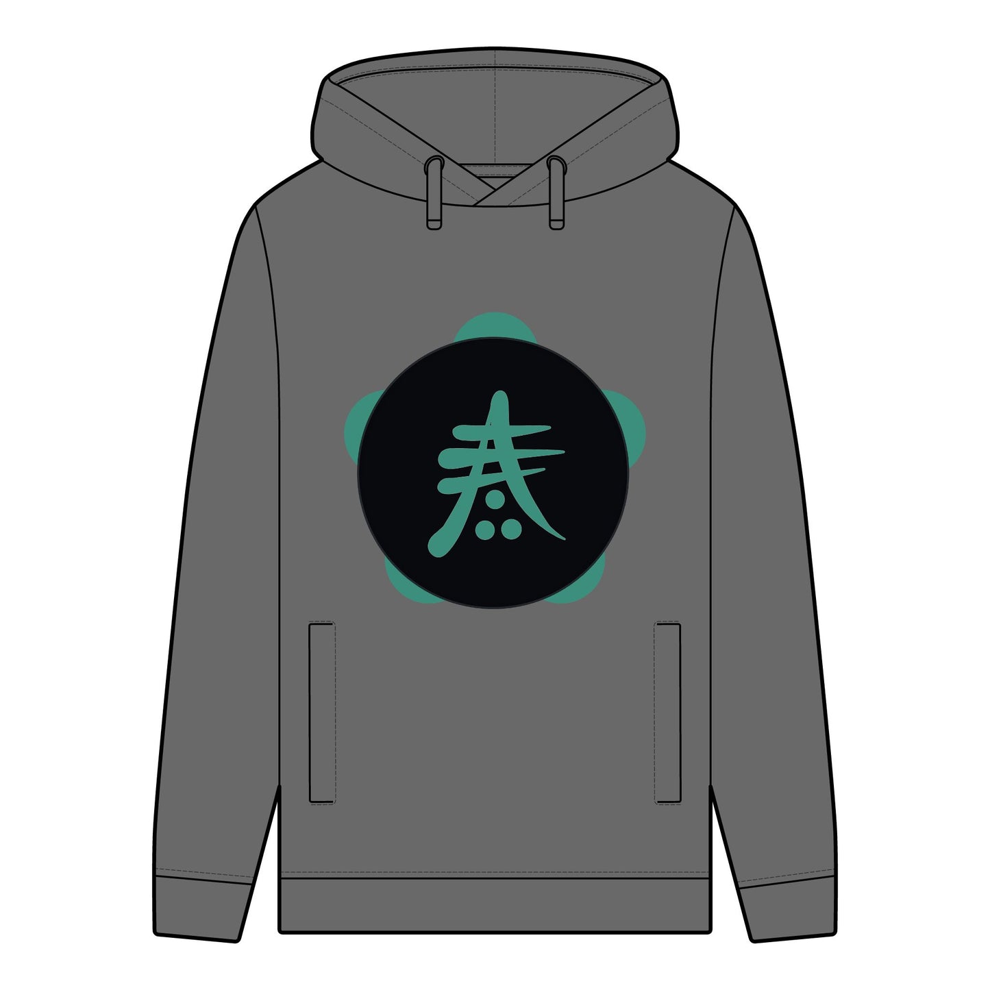 Men's Organic Hoodie - Selva Tierra Design with Heart and Nature Elements