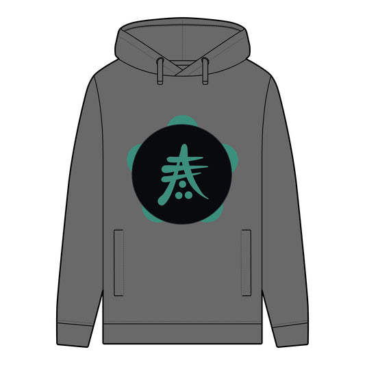 Men's Organic Hoodie - Selva Tierra Design with Heart and Nature Elements