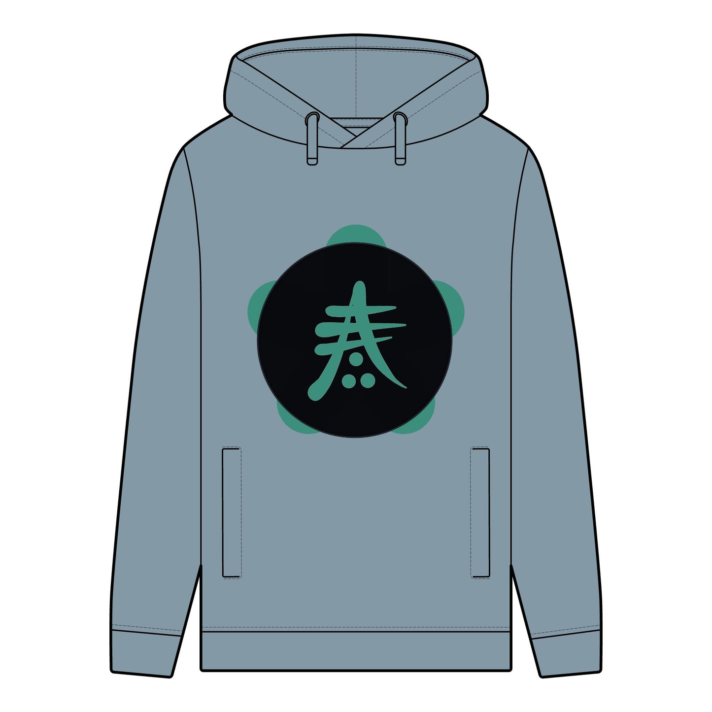 Men's Organic Hoodie - Selva Tierra Design with Heart and Nature Elements