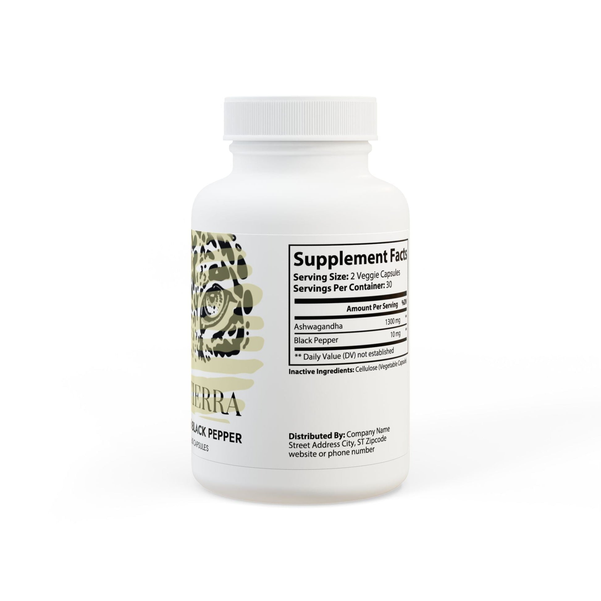 Ashwagandha and Black Pepper Supplement (60 capsules) Printify