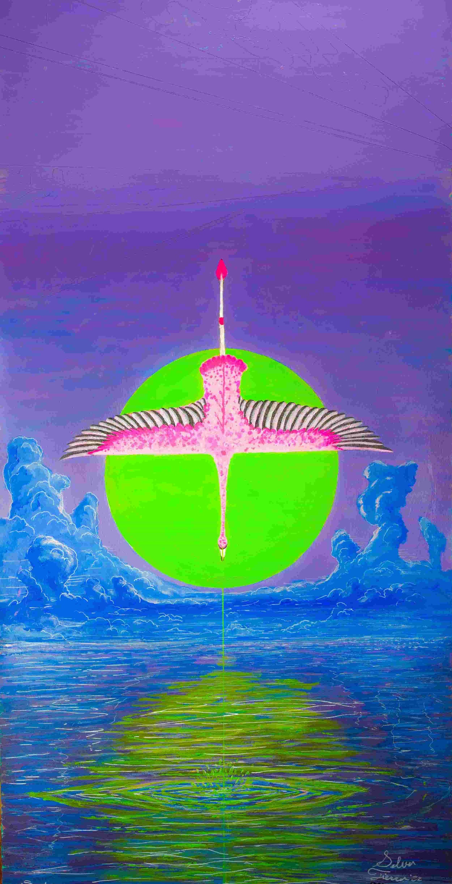 Flamingo Limon Selva Tierra Art